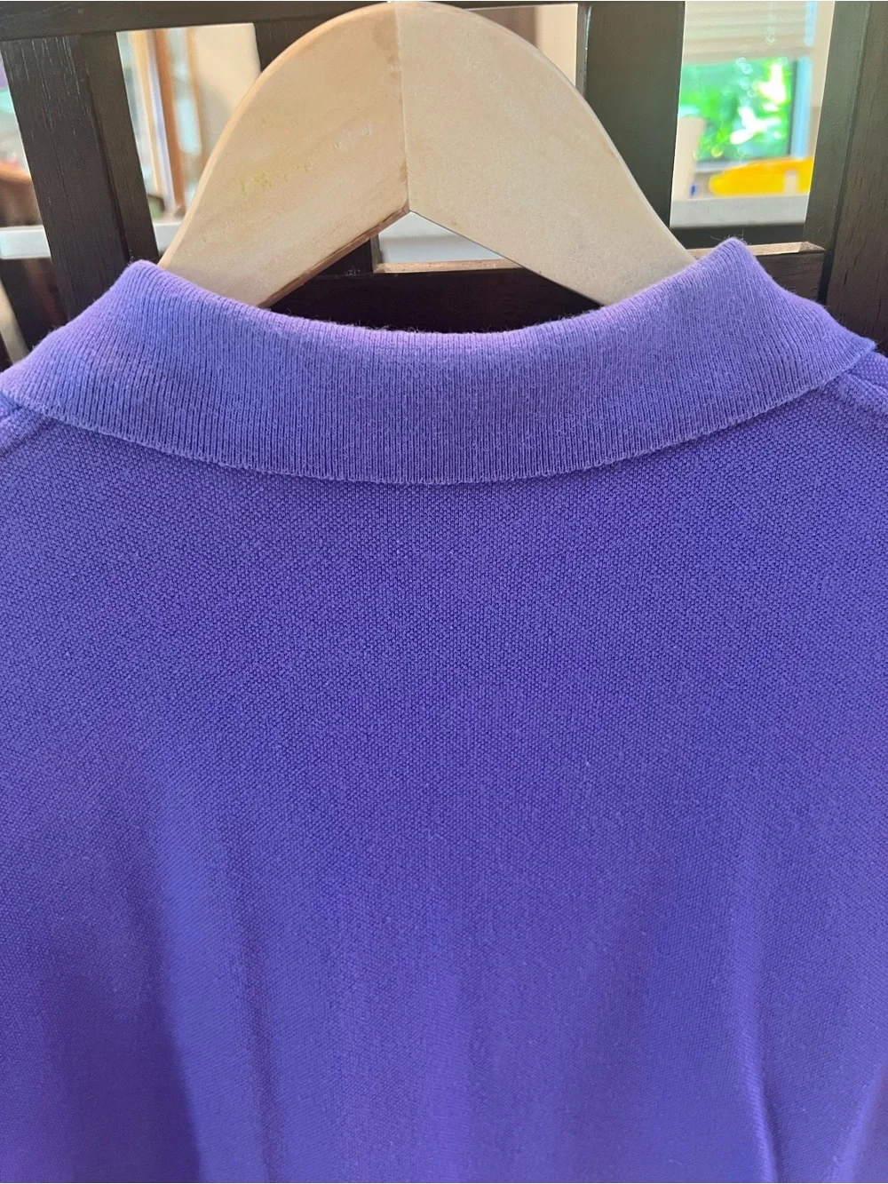 Ralph Lauren Classic Fit Polo Shirt Purple Green Pony Large Men's Short Sleeve